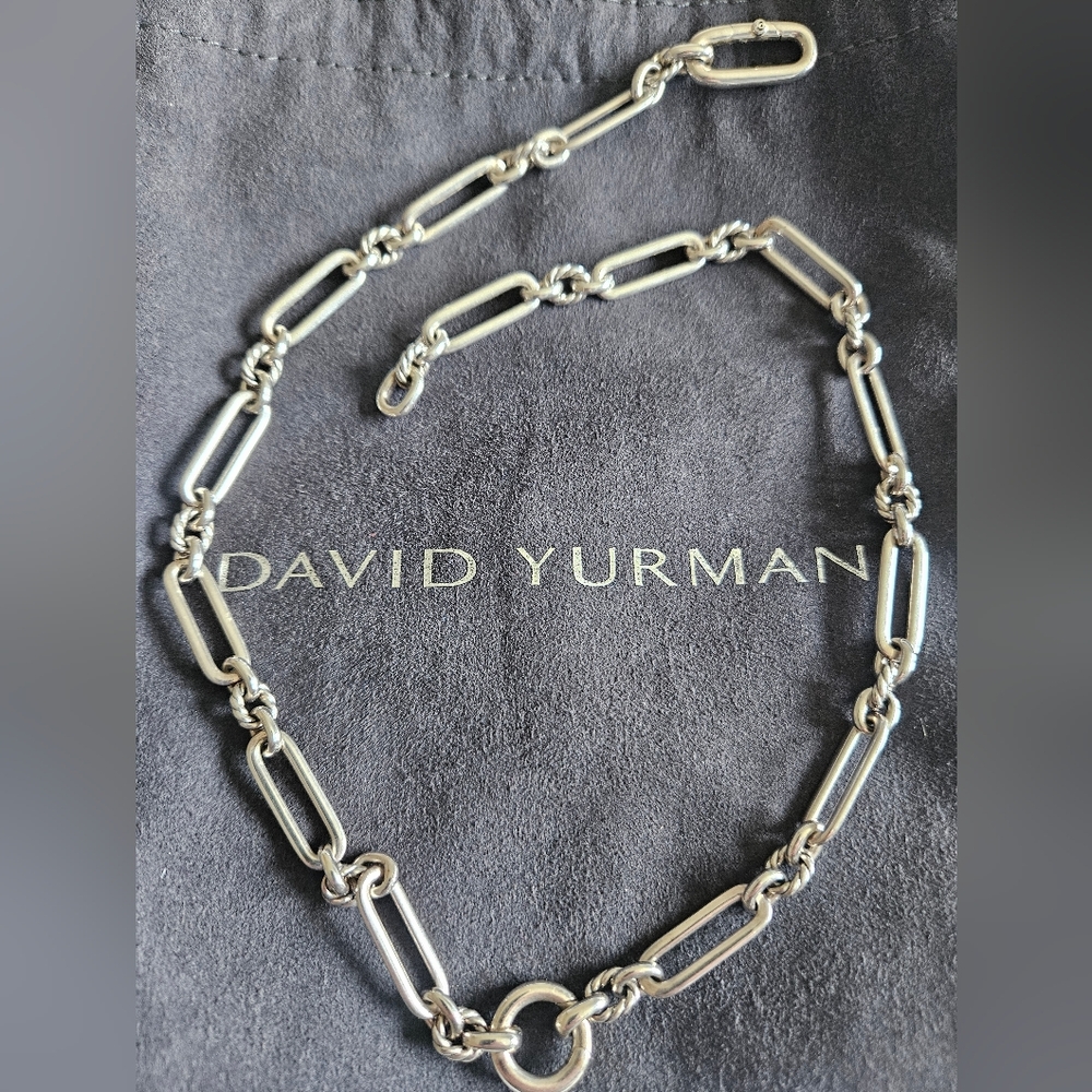 David Yurman Silver Paperclip-Link Lexington Collection  Necklace